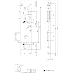 KFV Schmalkastenschl. 59 PZW, DM 35 mm Nuss 8, 6 mm, Flachstulp 24x3x245 mm Niro